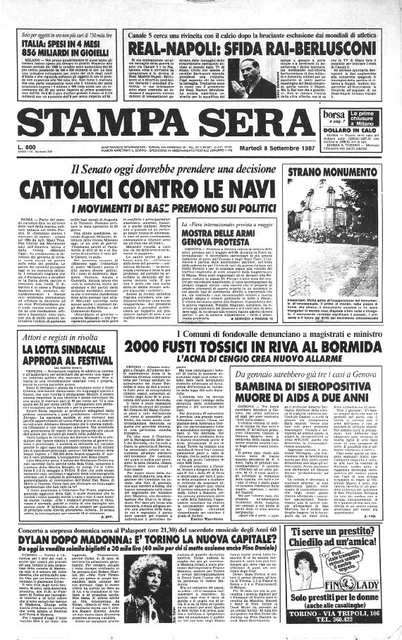 La stampa 1987 Bob Dylan front cover