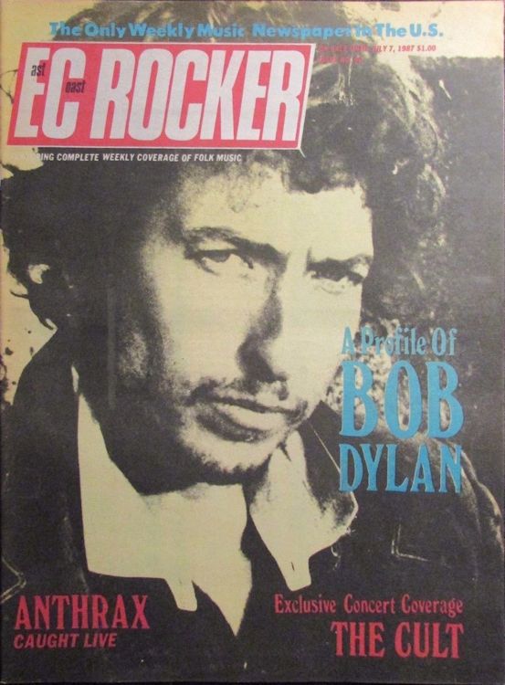 EC rocker 1987 magazine Bob Dylan front cover