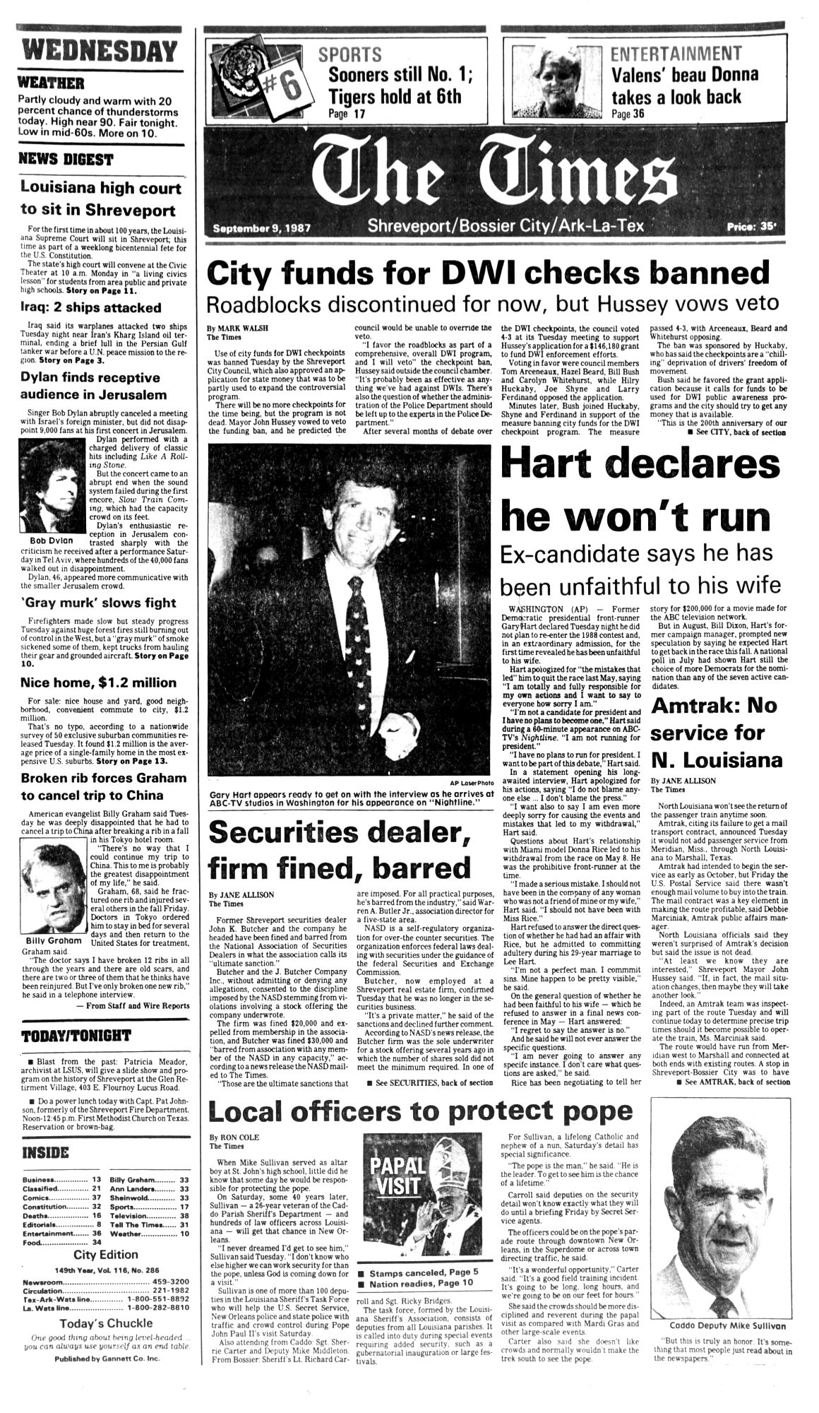 the times louisiana Bob Dylan front cover