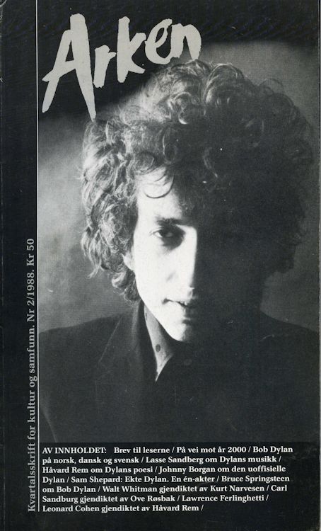 Arken 1988 magazine Bob Dylan front cover
