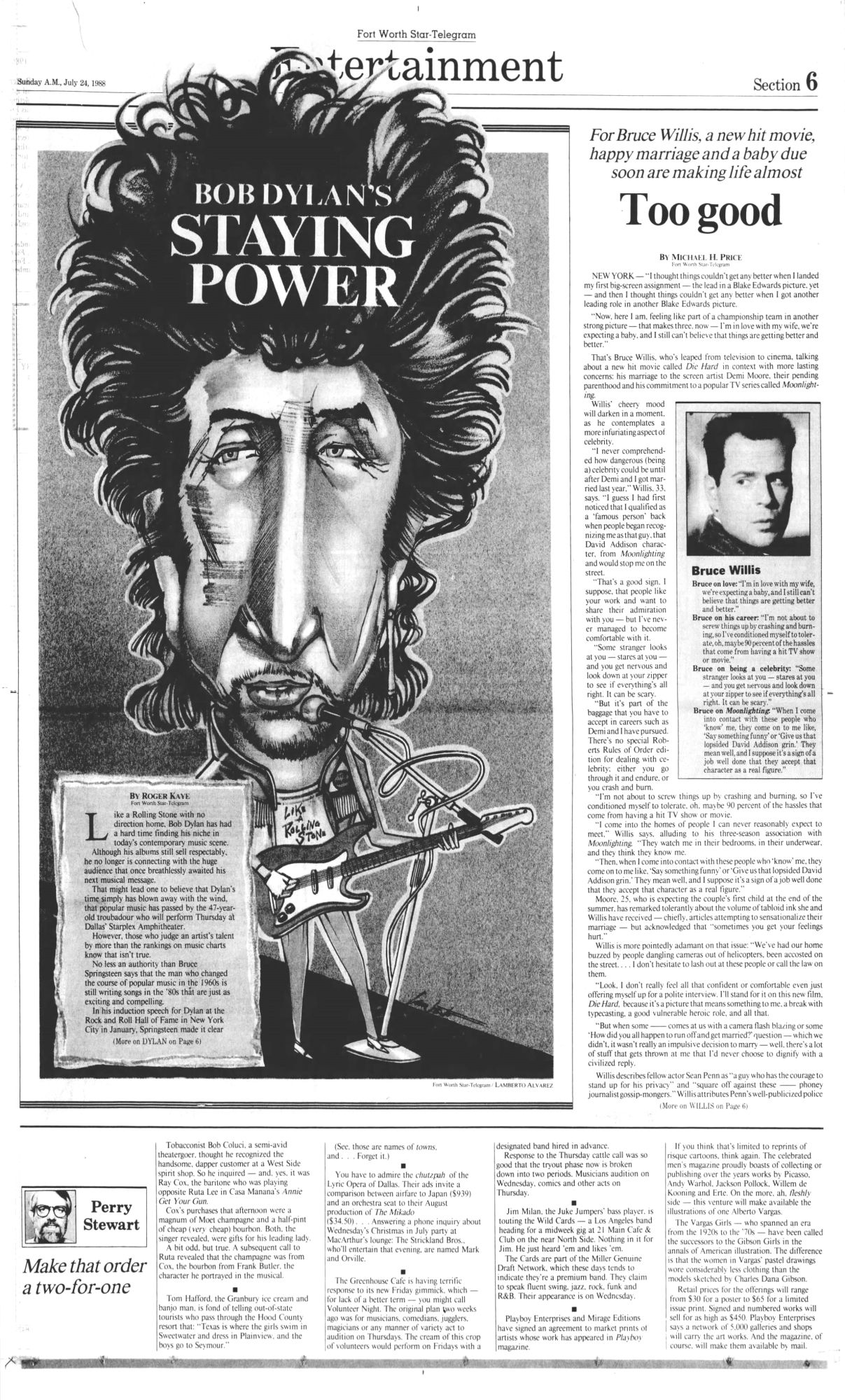fort worth star-telegram news Bob Dylan front cover