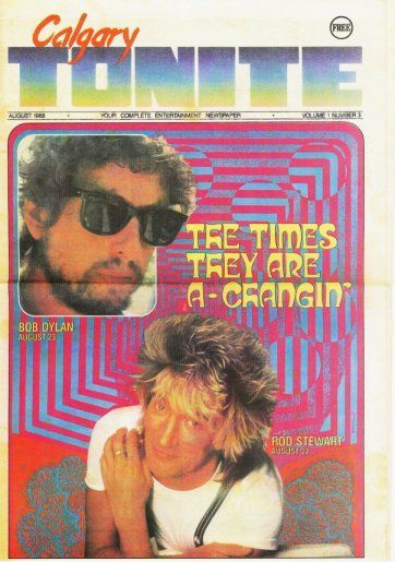 calgary tonight magazine Bob Dylan front cover