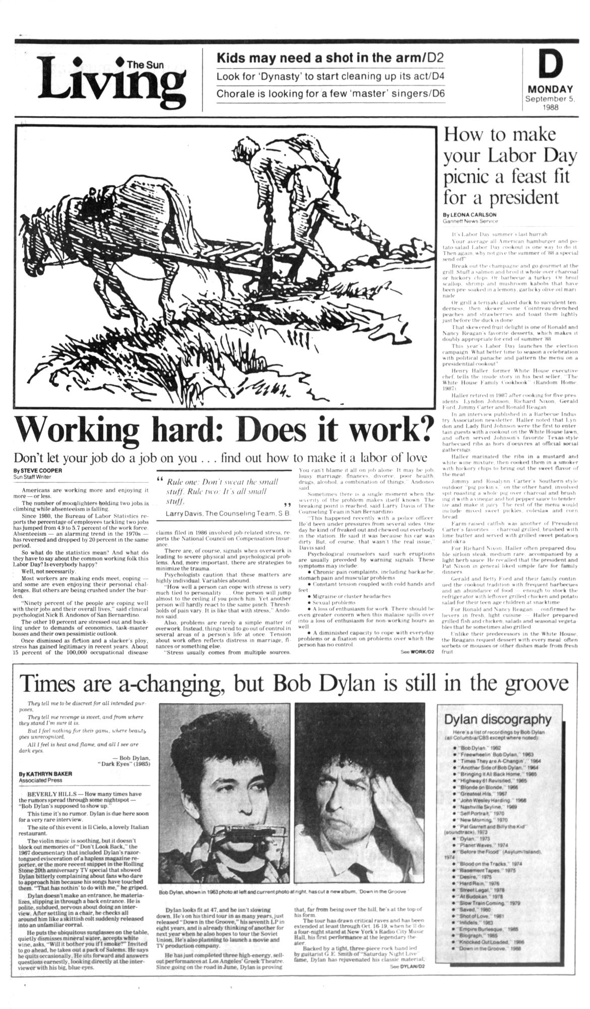 san bernardino sun Bob Dylan front cover