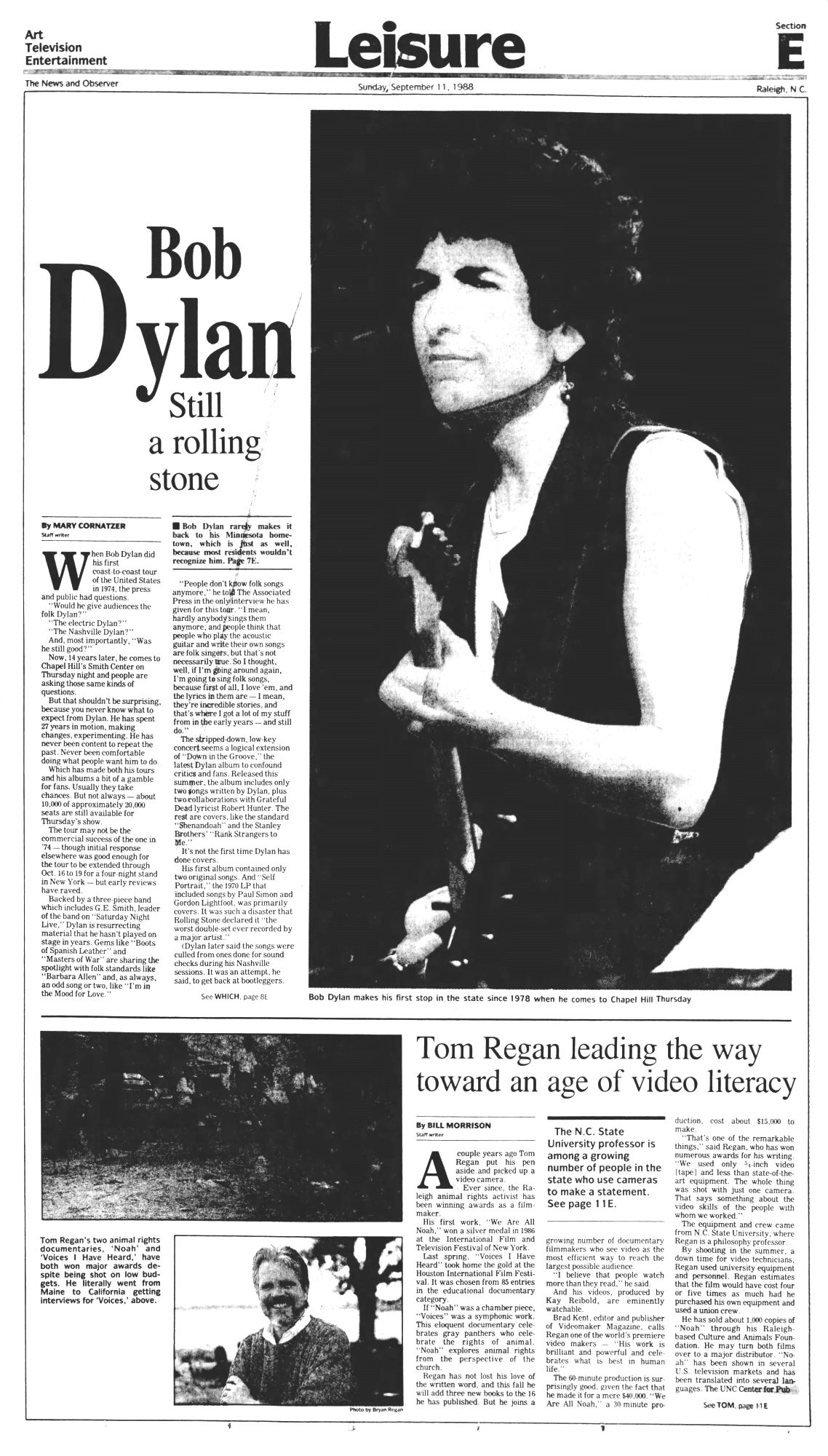 news observer Dylan front cover