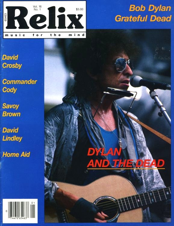 relix February 1989 magazine Bob Dylan front cover