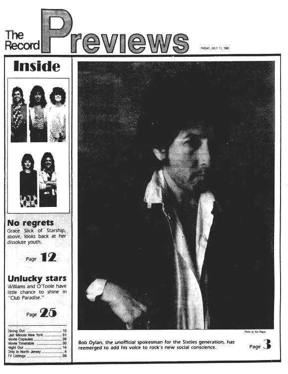 Record North Jersey Bob Dylan front cover