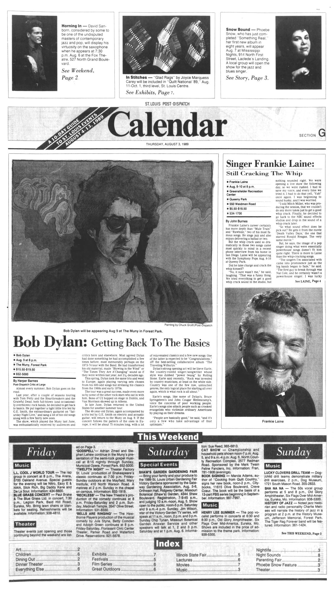 St Louis Post-Dispatch Bob Dylan front cover