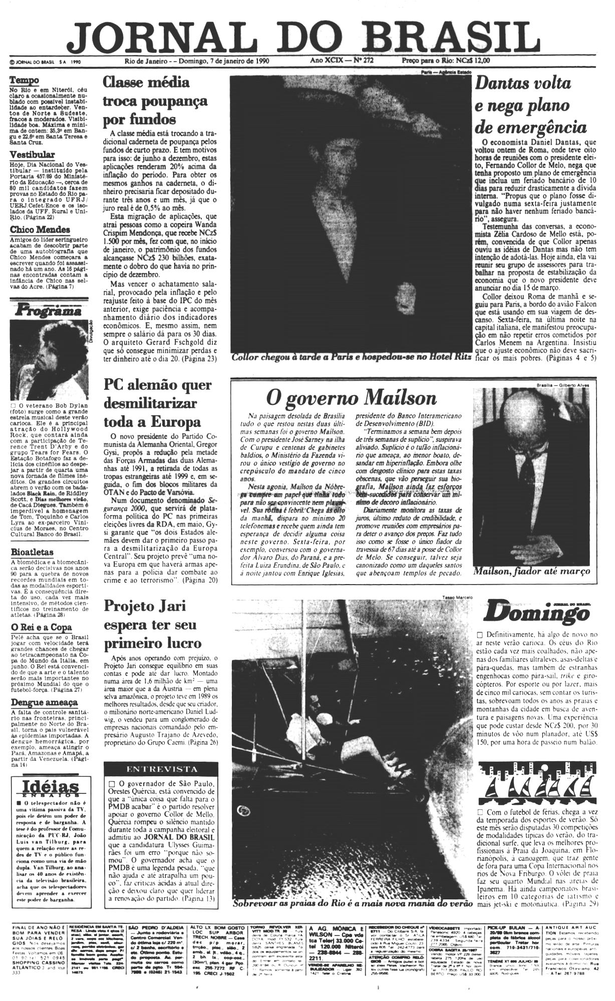 Jornal do Brazil Bob Dylan front cover