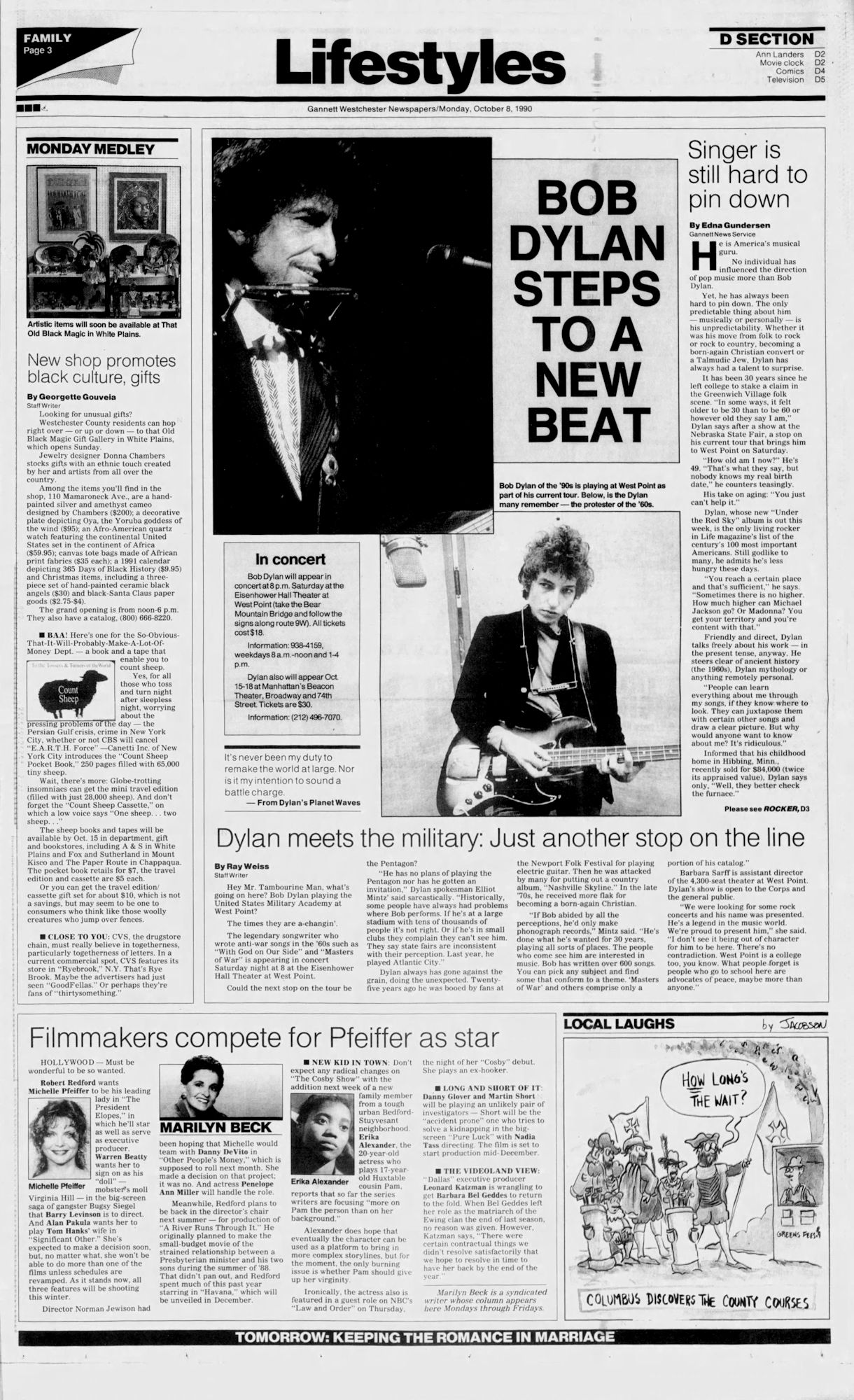 daily argus, NY, Bob Dylan front cover