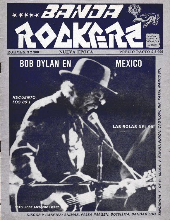 banda rockera magazine Bob Dylan front cover