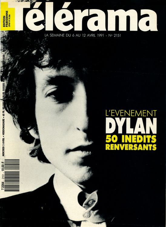 telerama magazine 6 April 1991 france Bob Dylan front cover