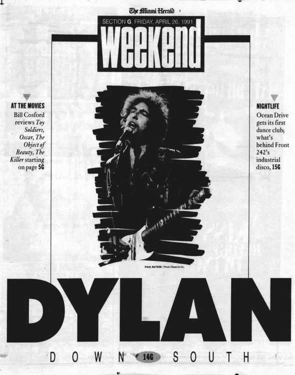 miami herald Bob Dylan front cover