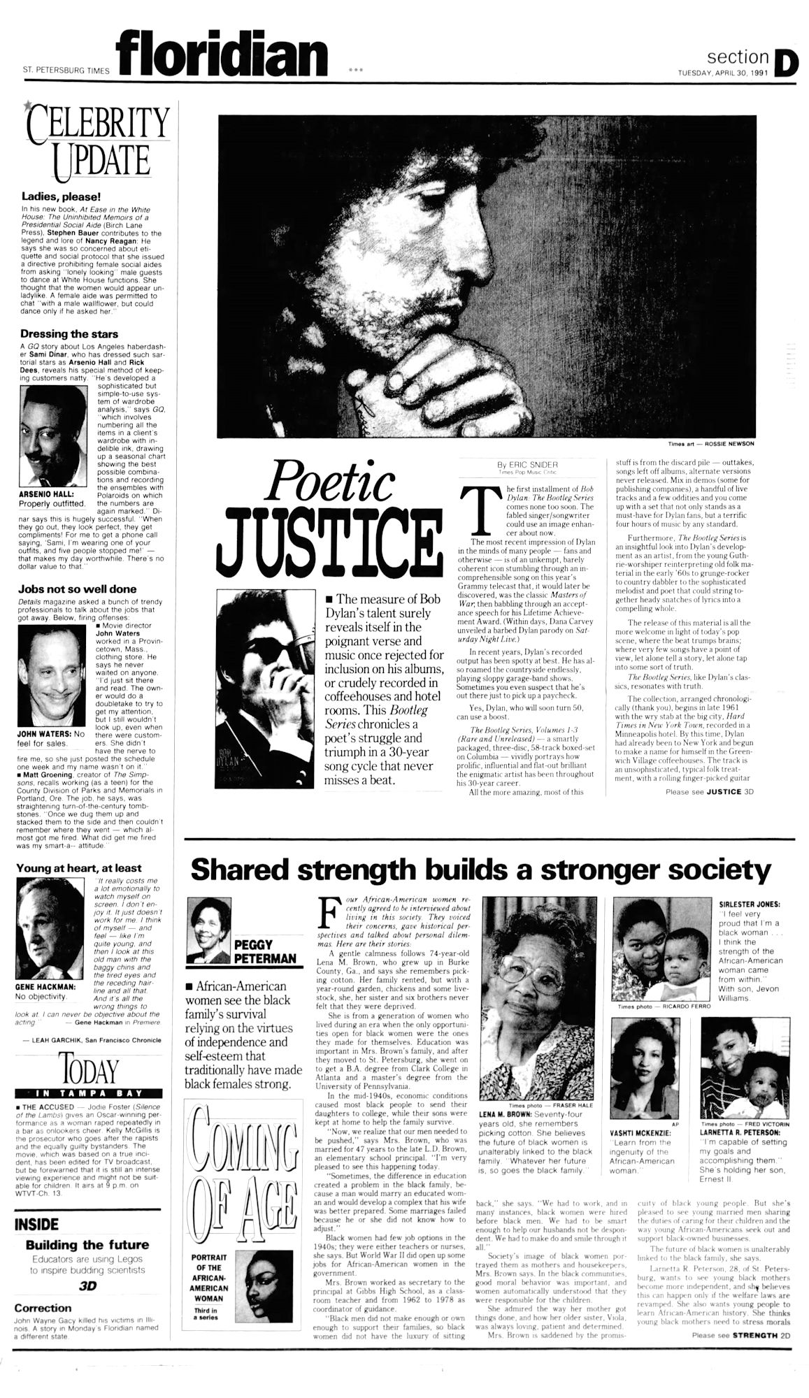 st petersburg times Bob Dylan front cover