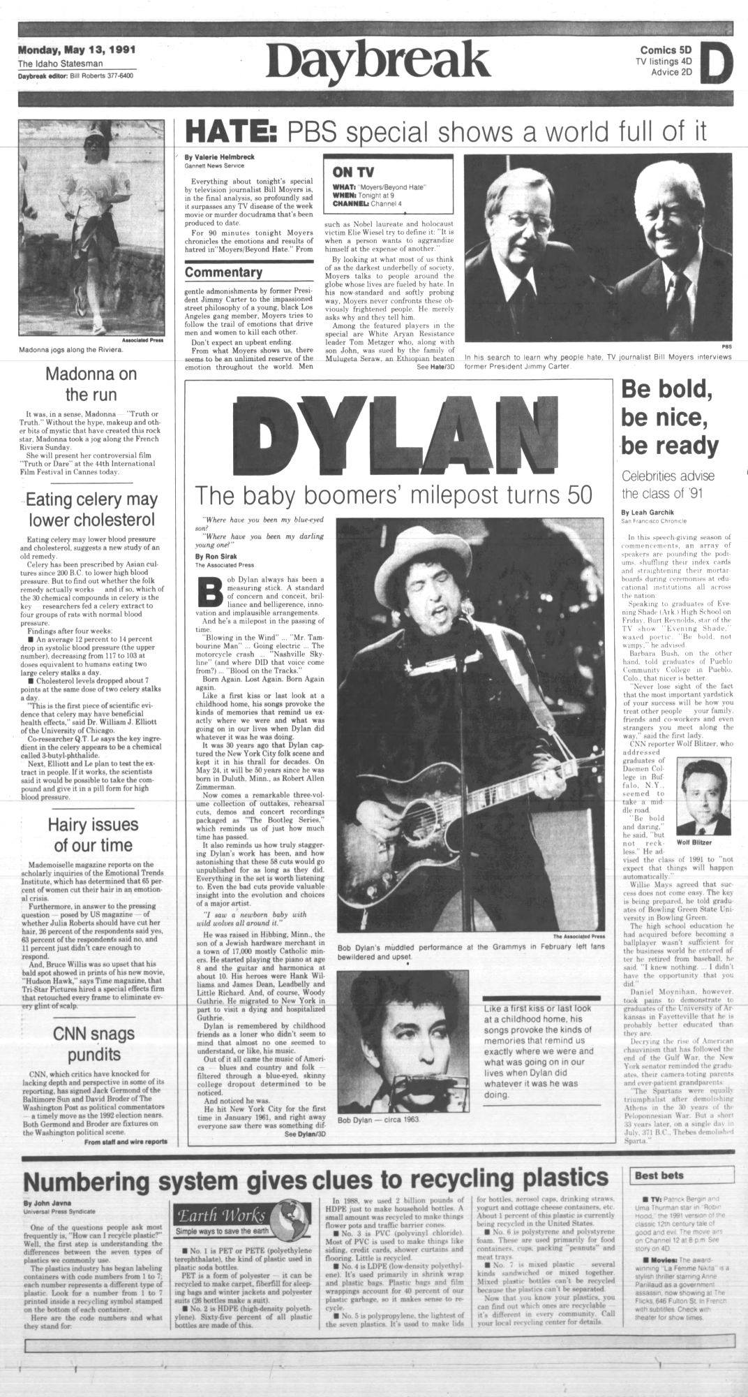 idaho statesman Bob Dylan front cover