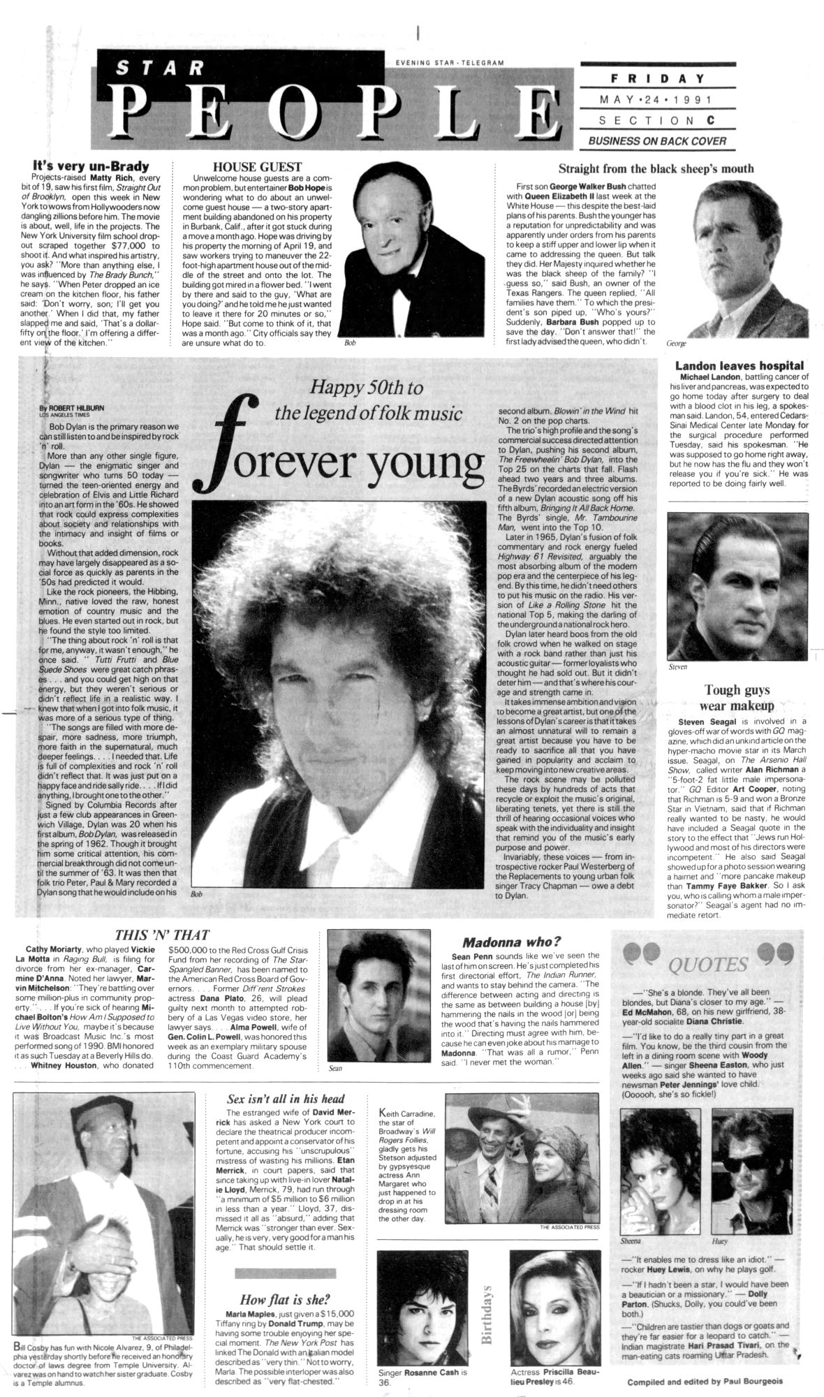 fort worth star-telegram news Bob Dylan front cover