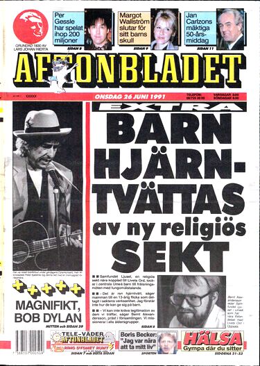 Aftonbladet Bob Dylan front cover