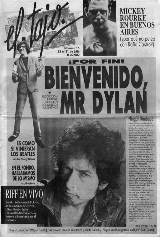 el tajo magazine Bob Dylan front cover