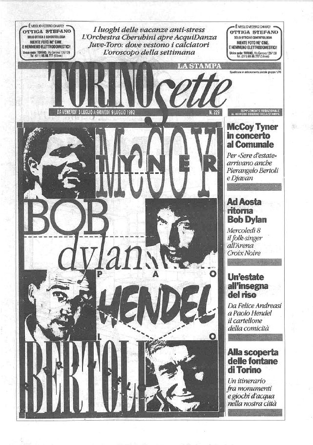 La stampa 1992 Bob Dylan front cover