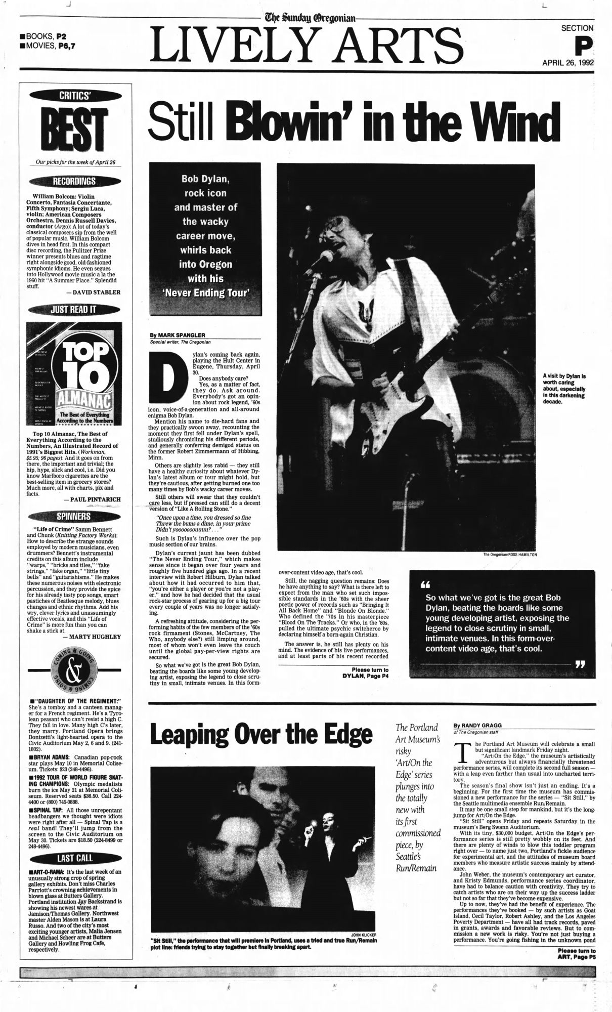 the oregonian Dylan front cover
