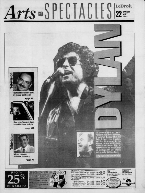 Le Droit 1992Bob Dylan front cover