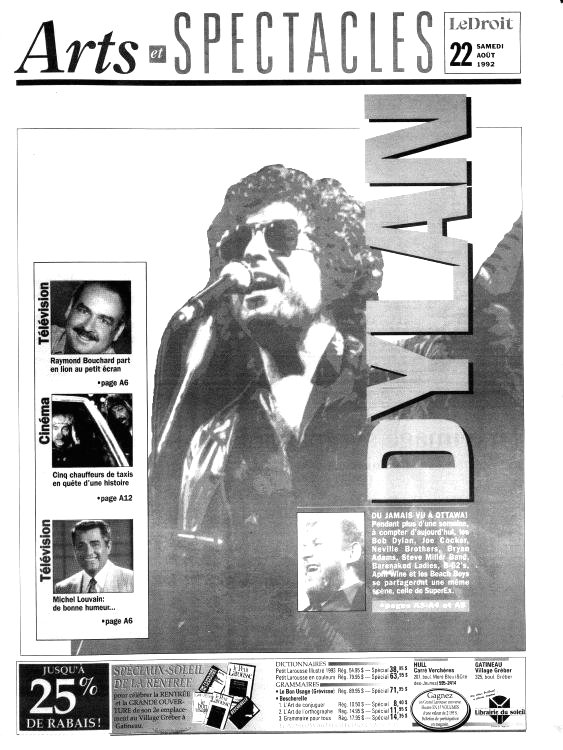 Le Droit 1992Bob Dylan front cover