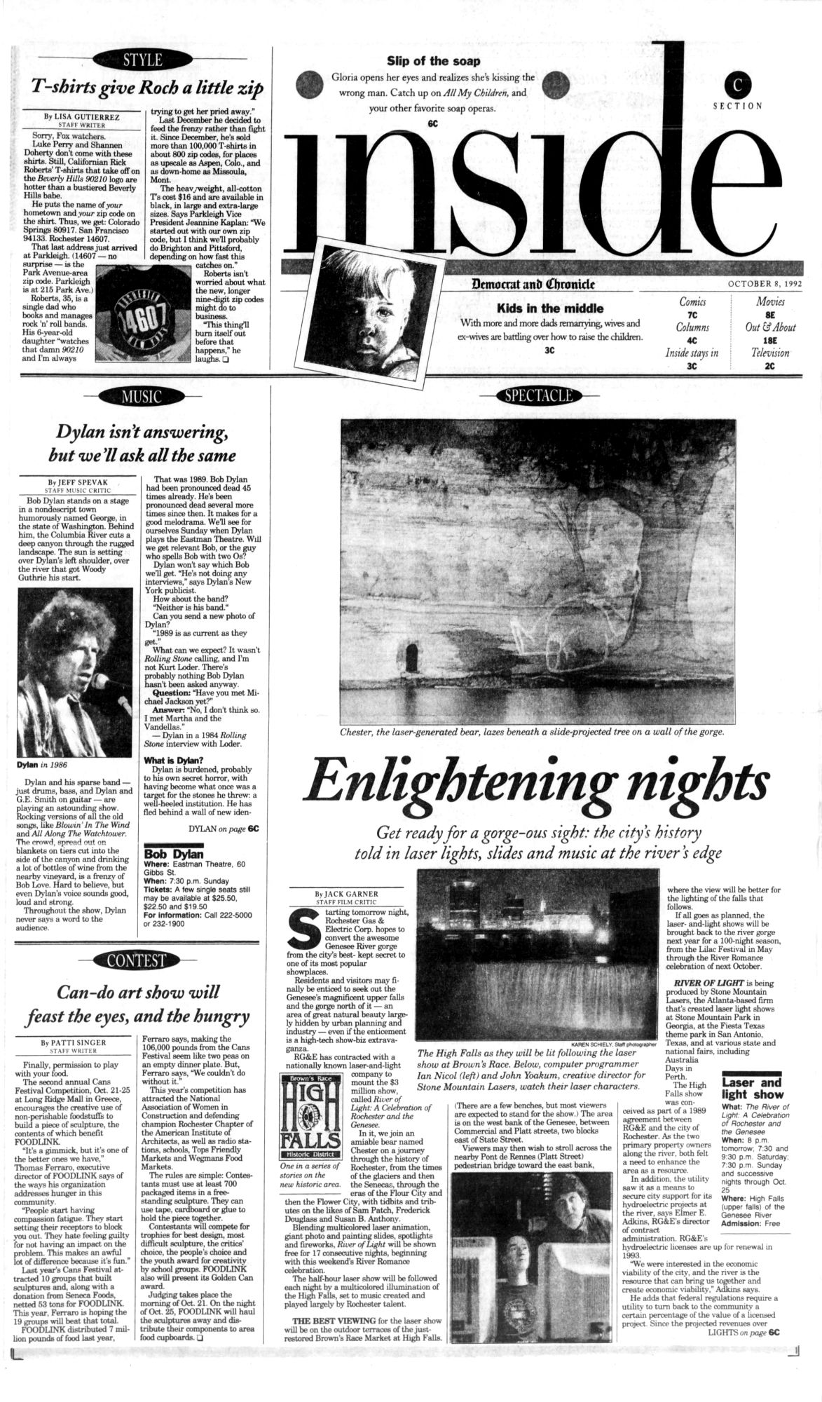 Democrat and Chronicle Bob Dylan front cover