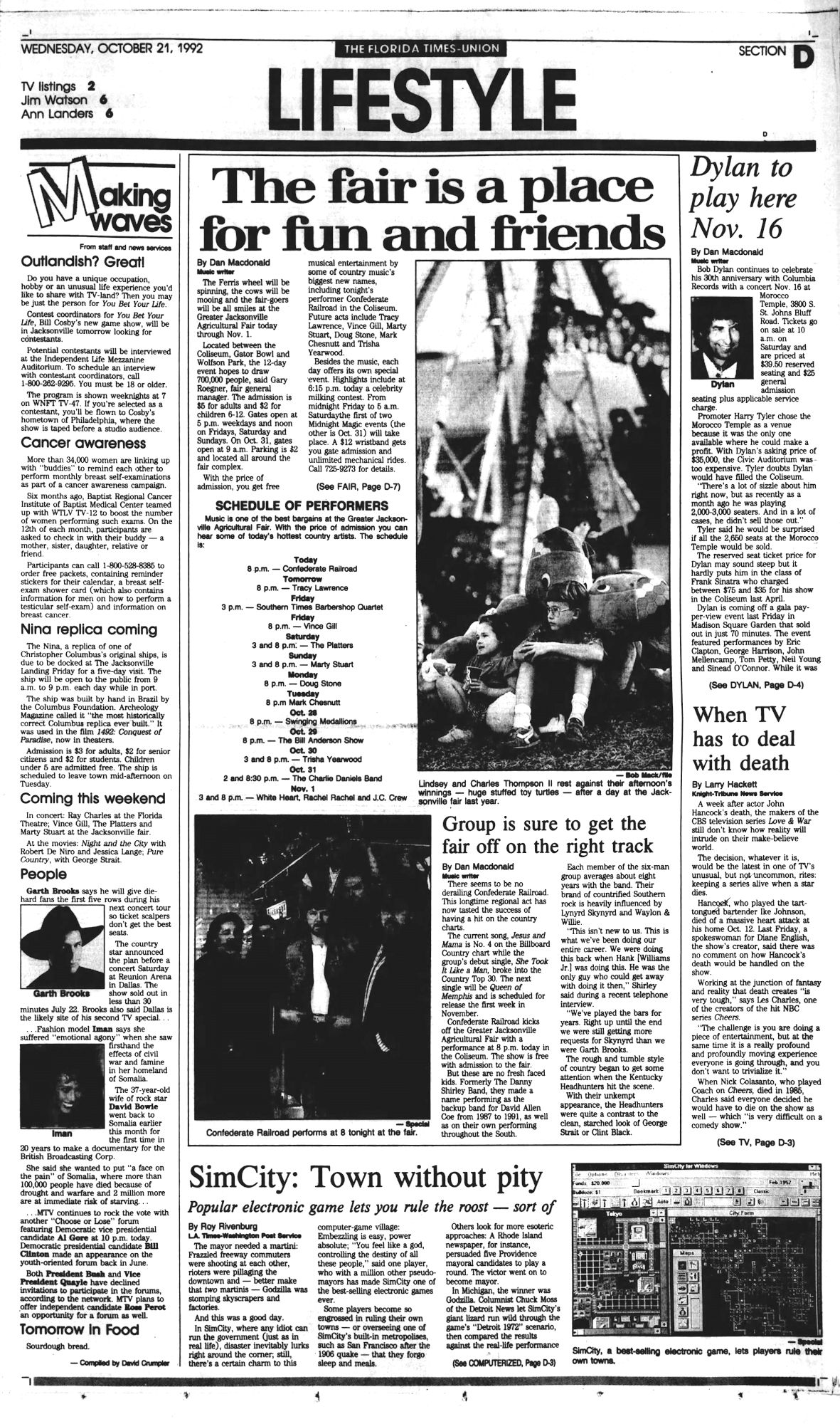 florida times union Bob Dylan front cover