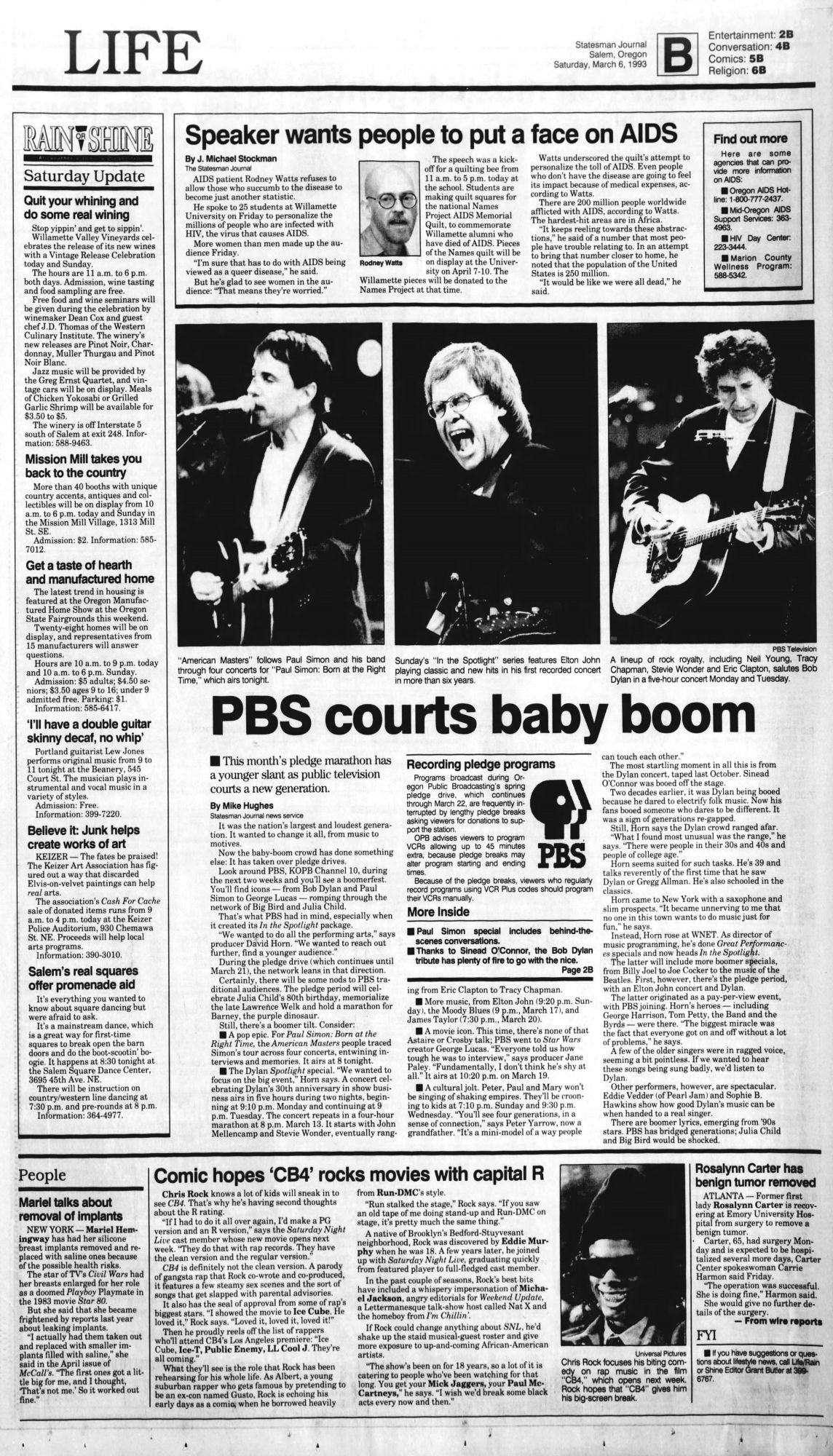 Statesman Journal Bob Dylan front cover