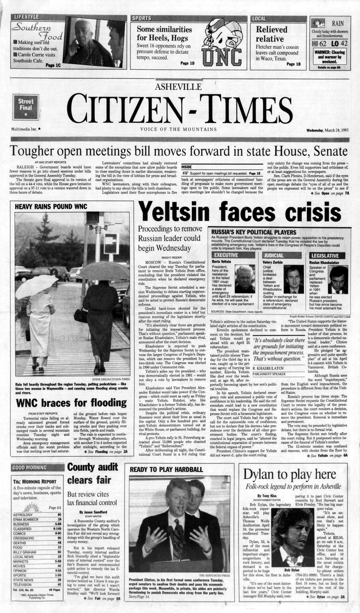 citizen times Bob Dylan front cover