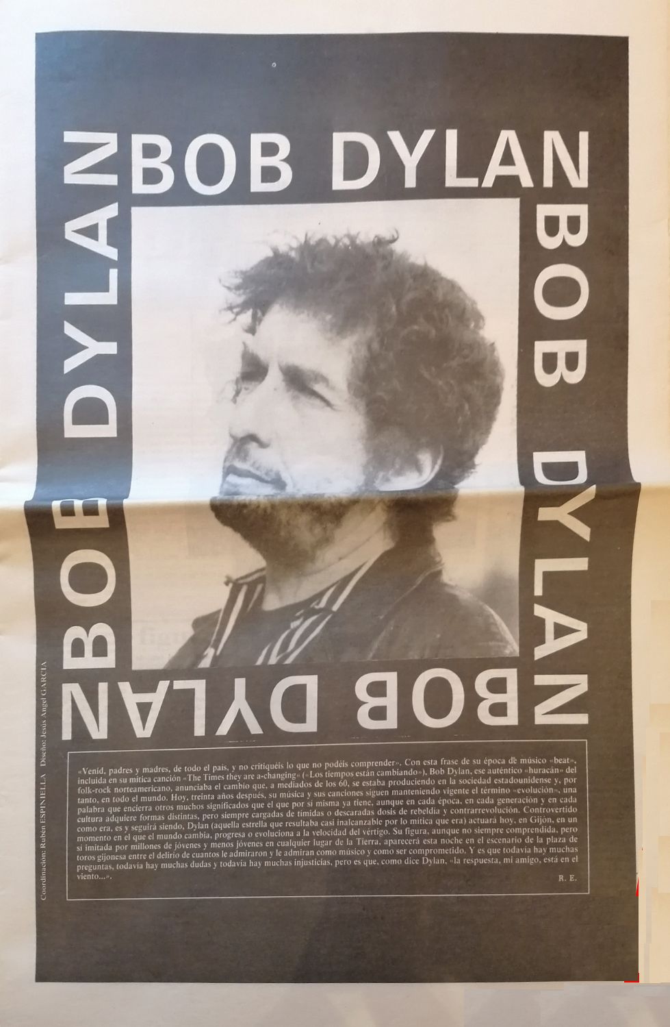 el comercio 1993 spain supplement Bob Dylan front cover