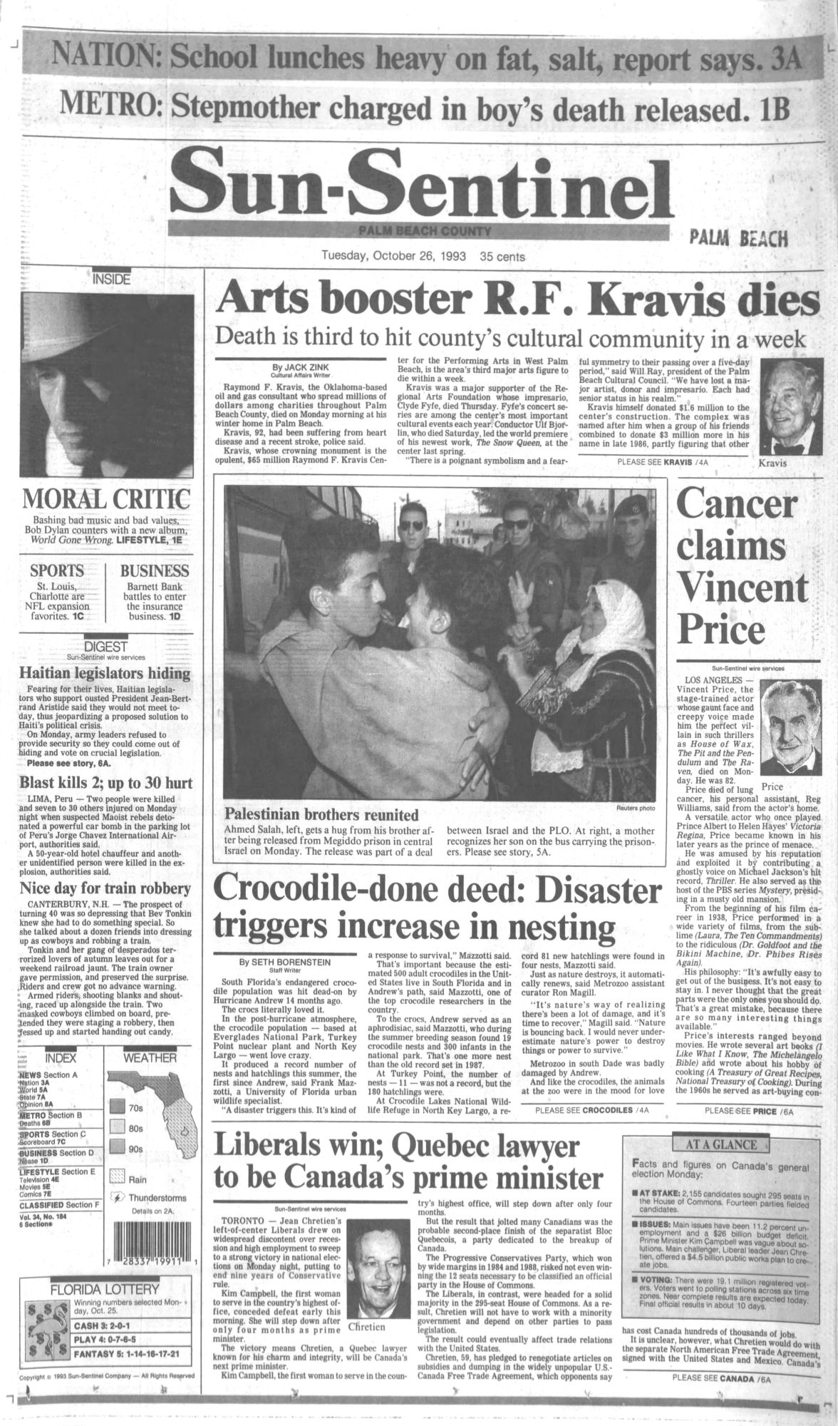Sun Sentinel Bob Dylan front cover