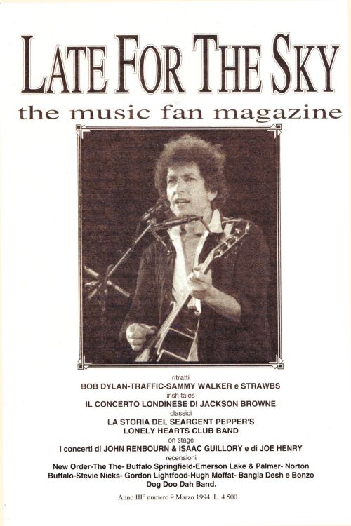 late for the sky 1997 magazine Bob Dylan front cover