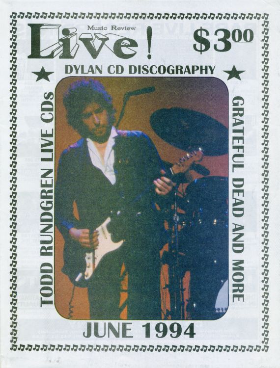 live! music review 1994 magazine Bob Dylan front cover