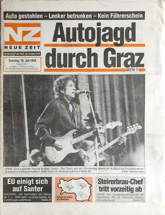 neue zeit 17 June 1994 Bob Dylan front cover