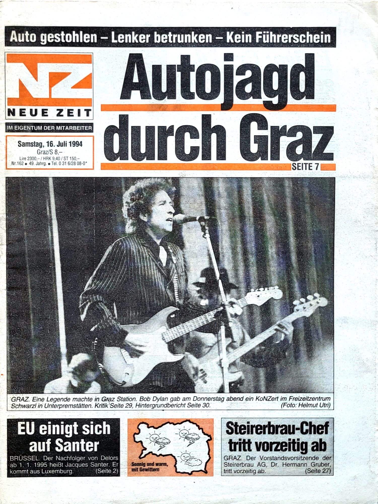 neue zeit 17 June 1994 Bob Dylan front cover