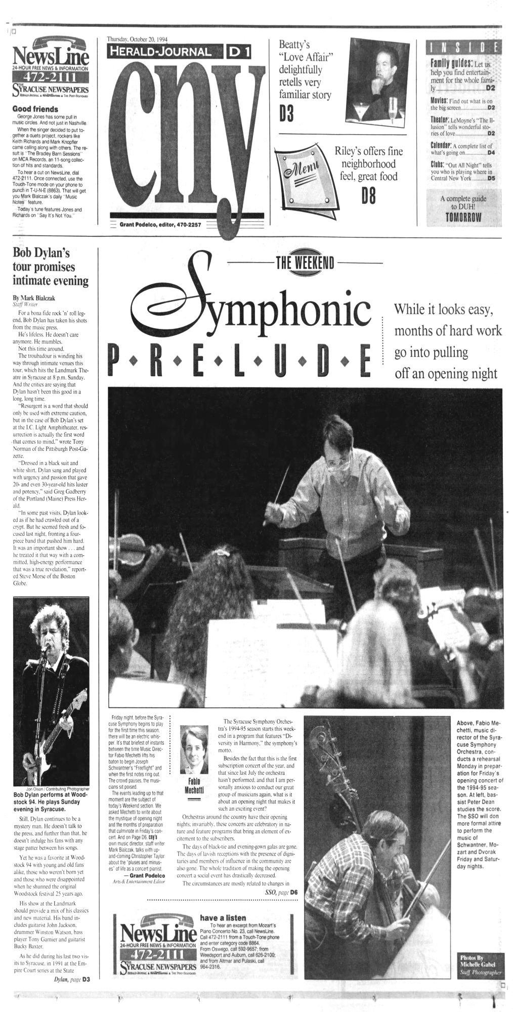 syracuse american herald Bob Dylan front cover