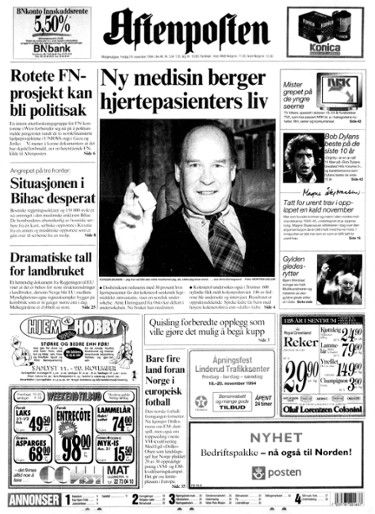 aftenposten Bob Dylan front cover