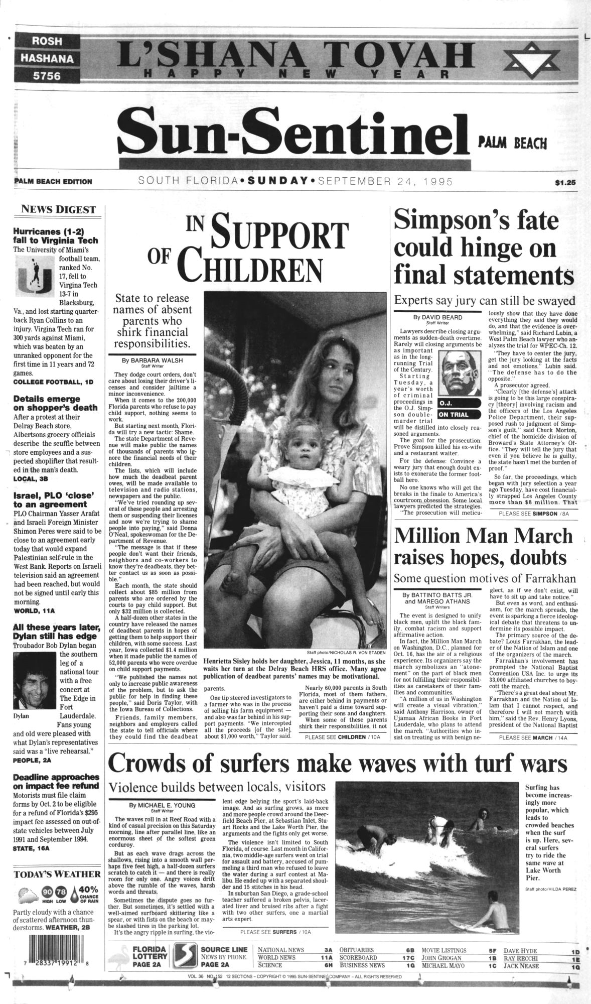 Sun Sentinel Bob Dylan front cover