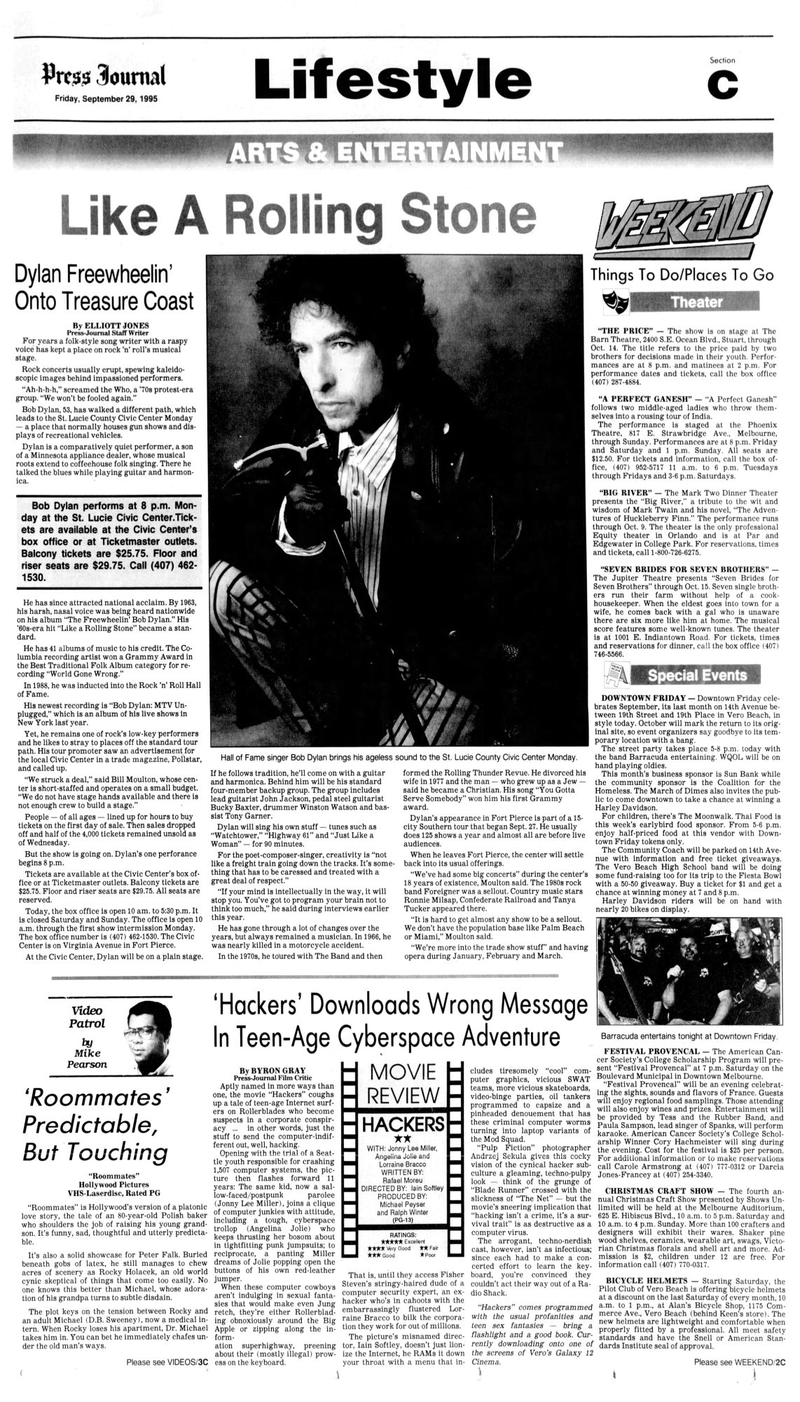 Indian River Press Journal Bob Dylan front cover