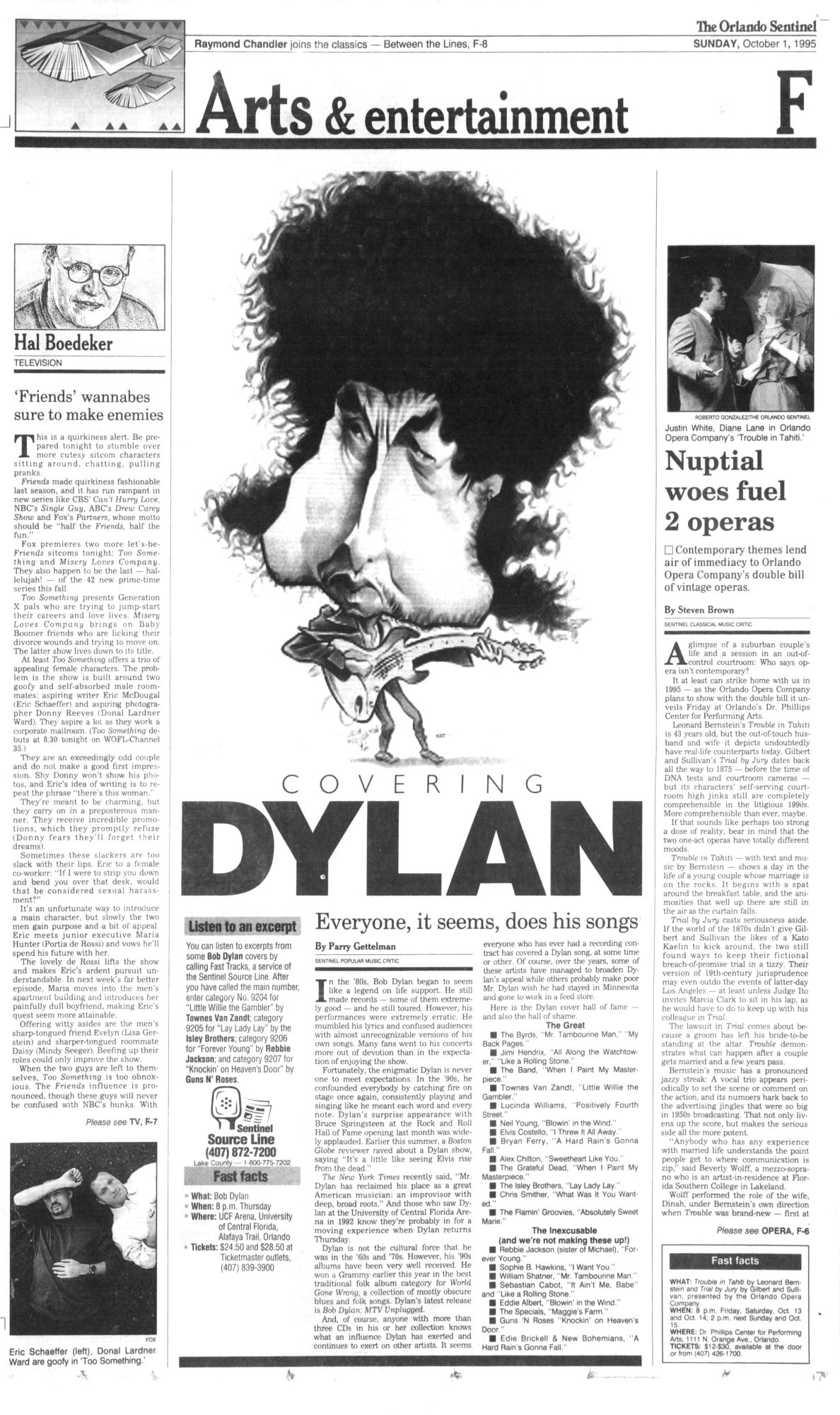 orlando sentinel Bob Dylan front cover