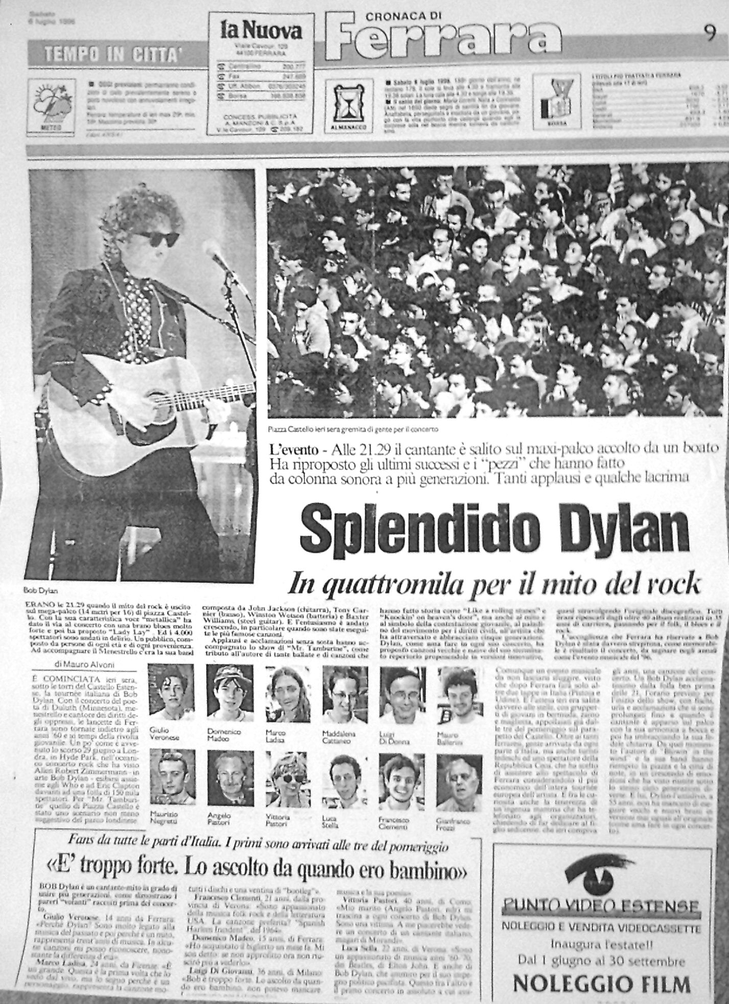 la nuova ferrara 6 june 1996 bob dylan