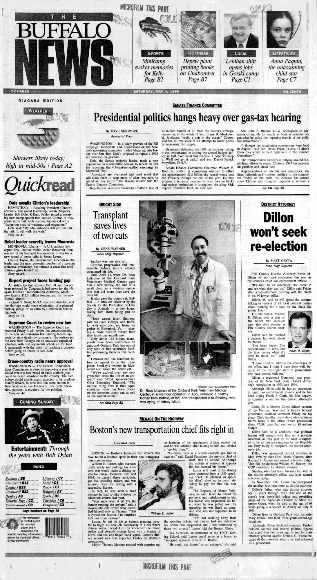 buffalo news Bob Dylan front cover