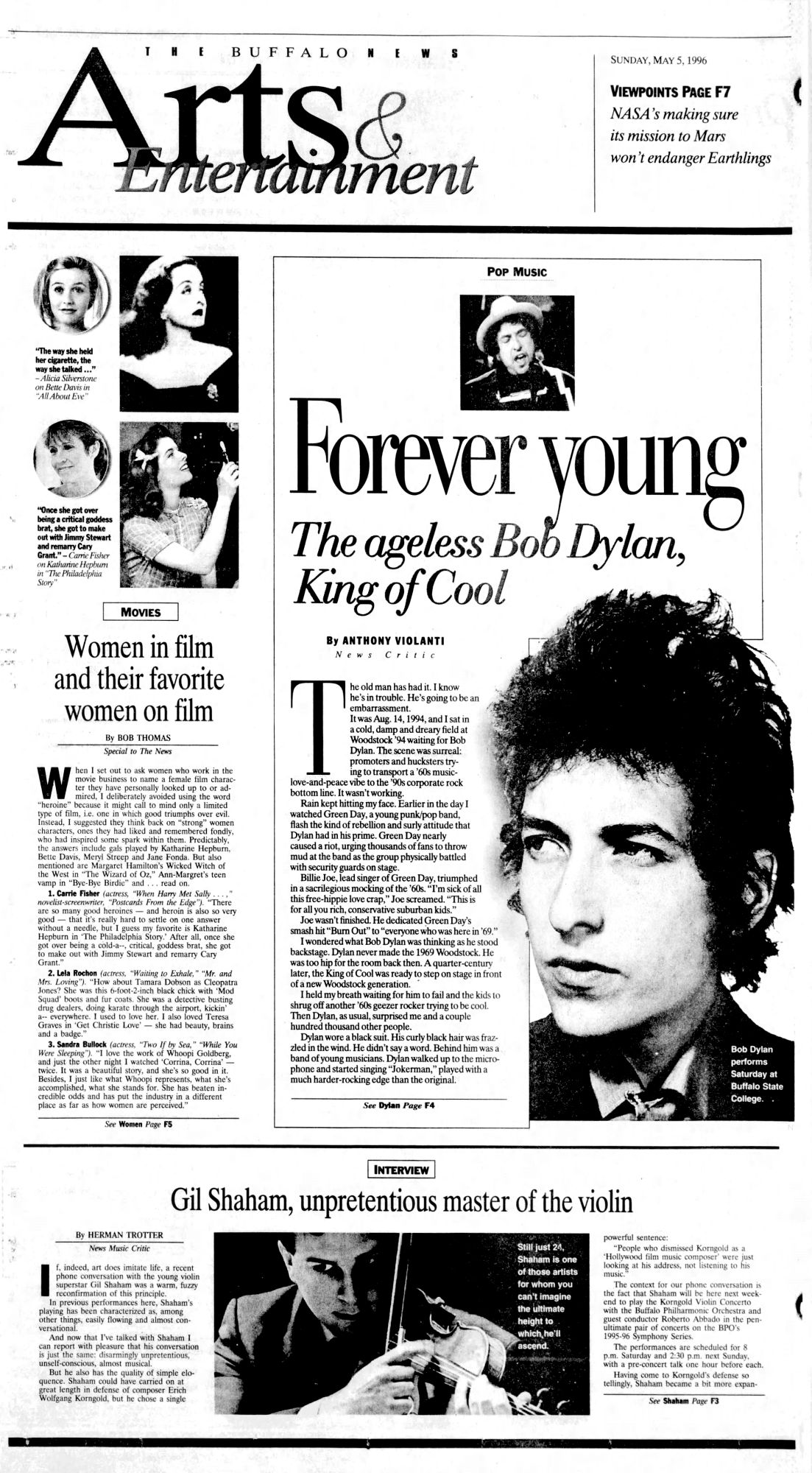 buffalo news Bob Dylan front cover