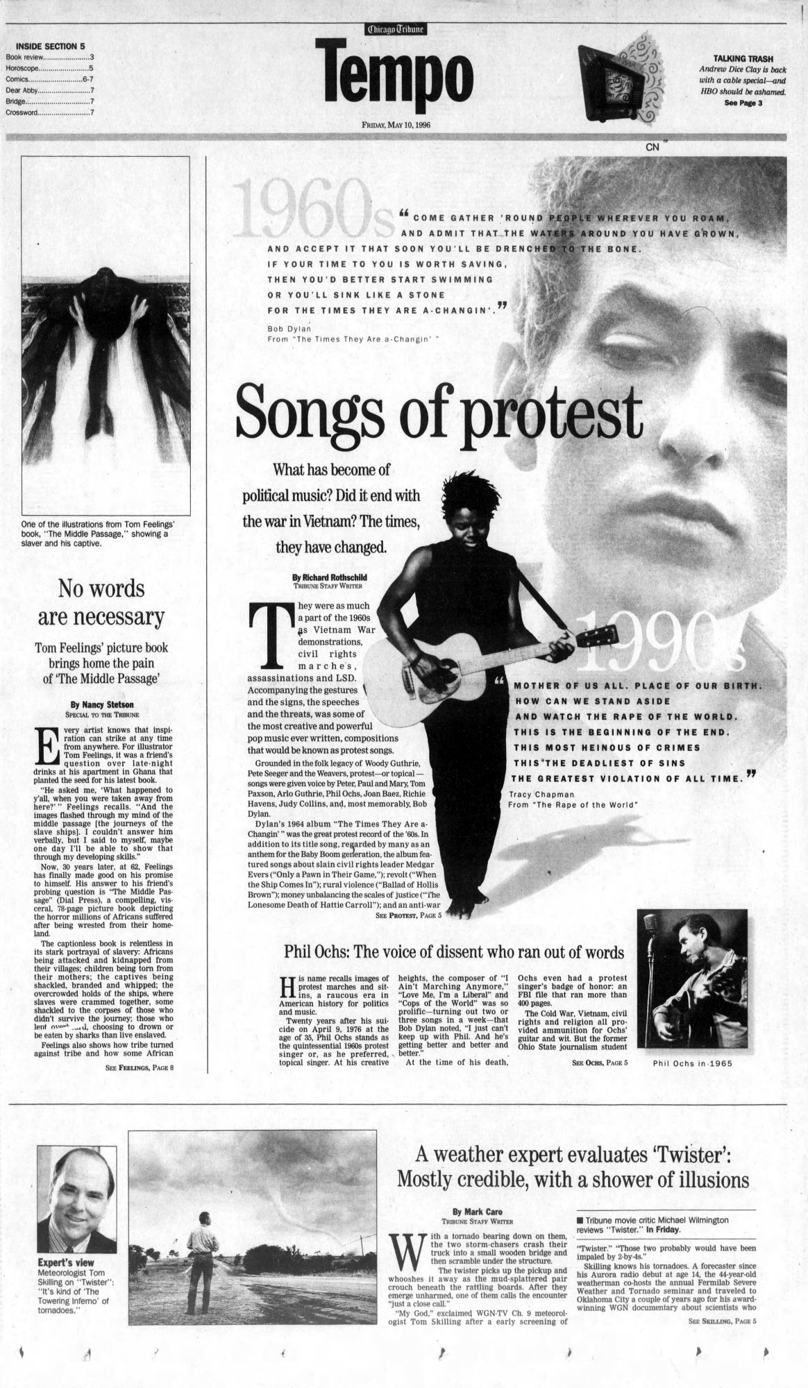 chicago tribune Bob Dylan front cover