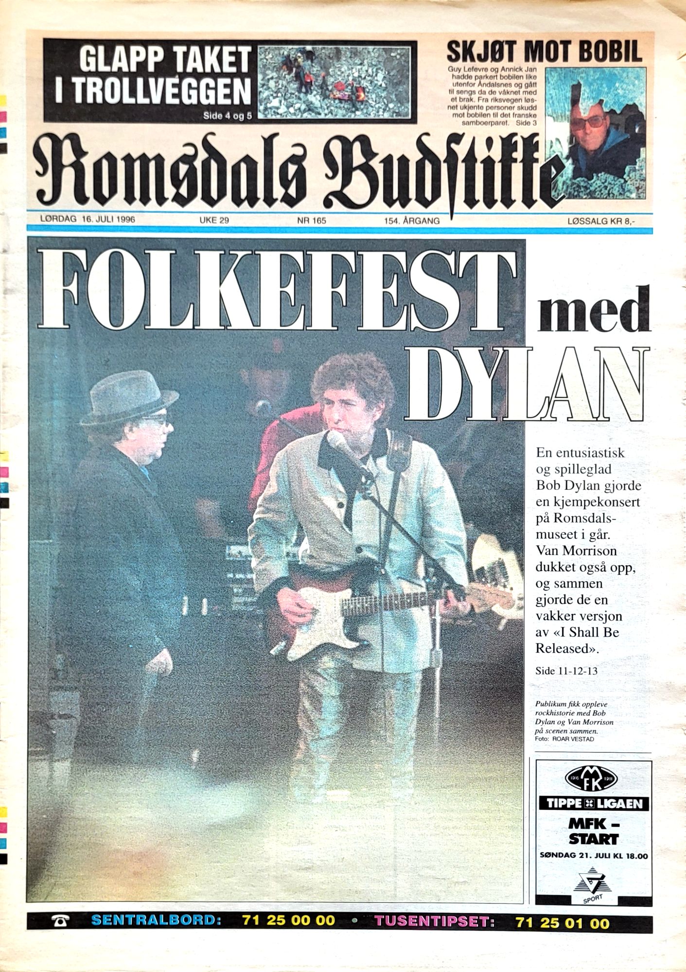 romsdalls budstikke 16 July 1996 magazine Bob Dylan front cover