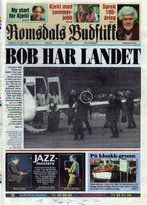 romsdalls budstikke July 1996 Bob Dylan front cover