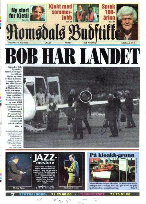 romsdalls budstikke July 1996 Bob Dylan front cover