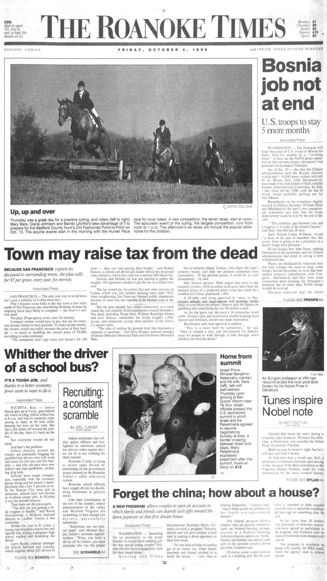 roanoke times japan magazine Bob Dylan front cover