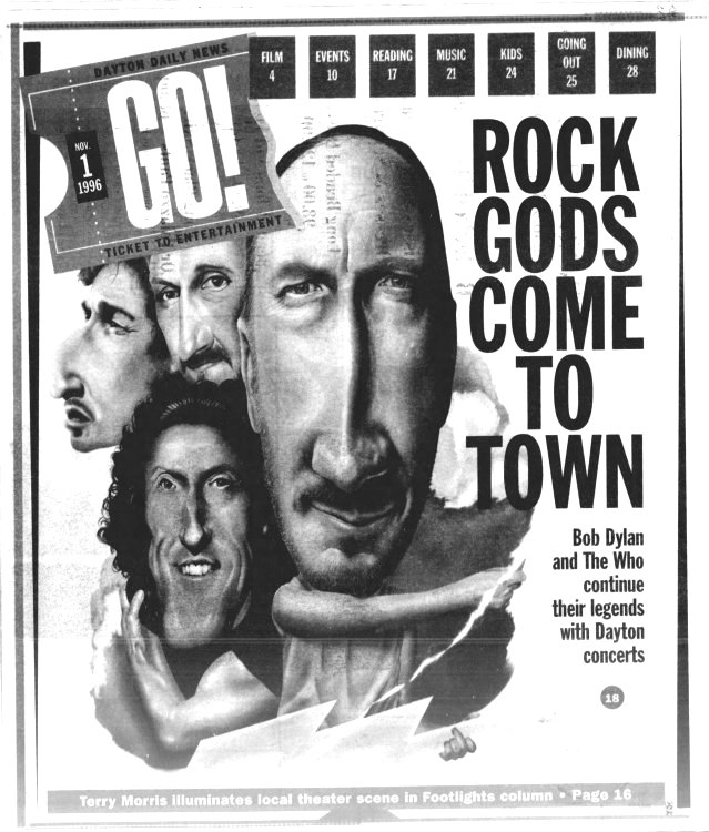 the Dayton Daily News Bob Dylan front cover