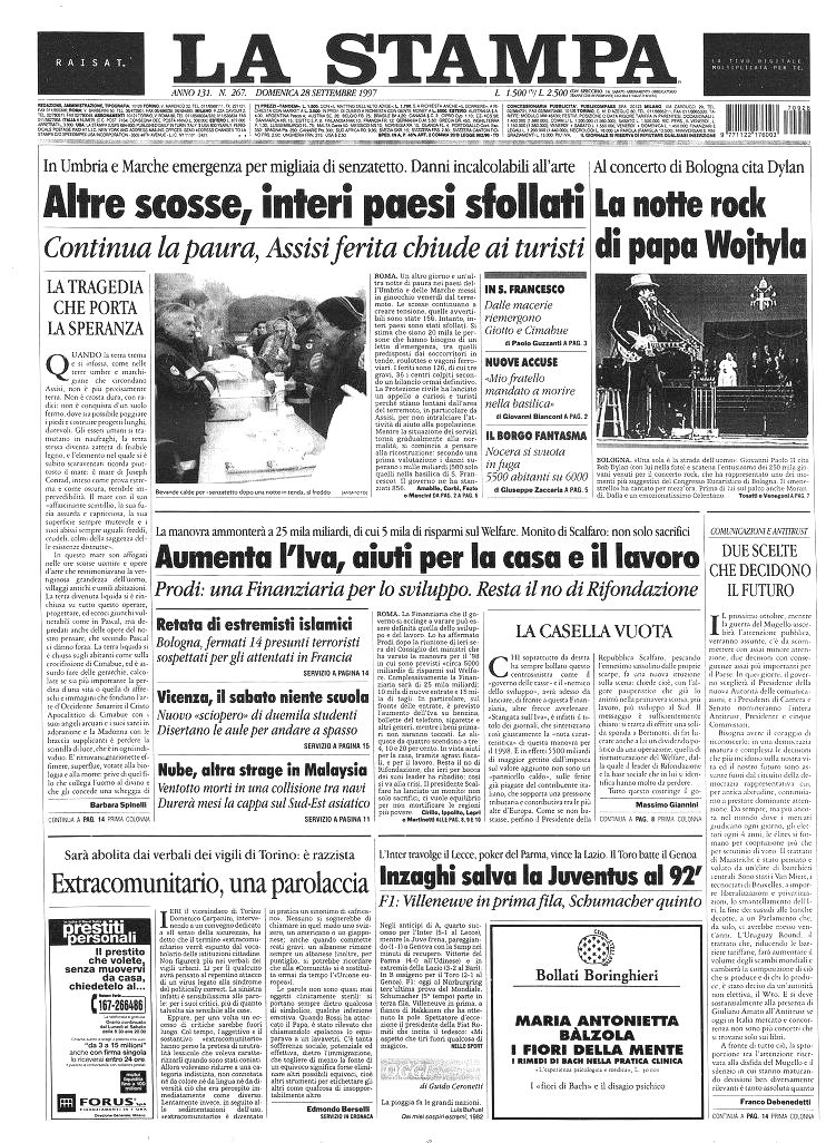 La stampa 1997 Bob Dylan front cover